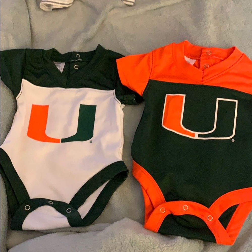 2 University of Miami onesies